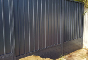 A colorbond fence in the colour Monument.